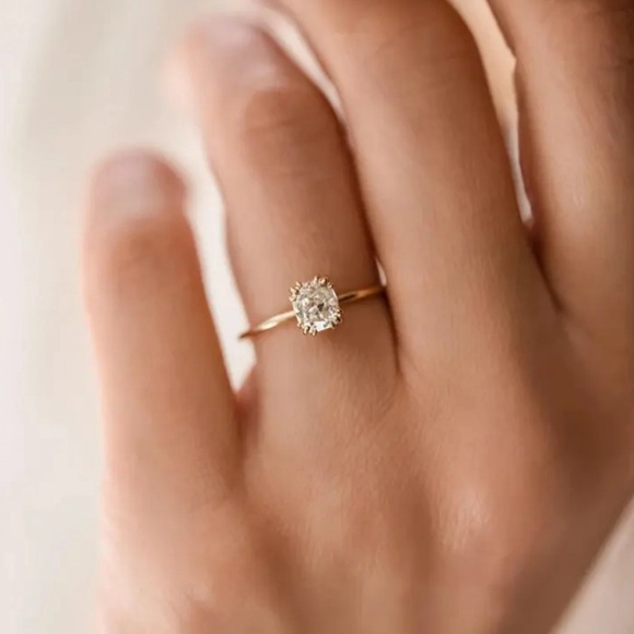 Jewelry - Gold Plated Sterling Silver Cubic Zirconia Dainty Minimalist Ring